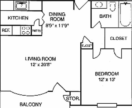 1BR/1BA - Yorktown