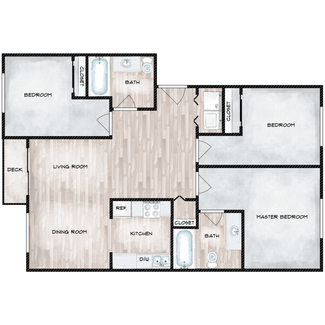 3x2_930SqFt_344032.png - Park Place Apartments
