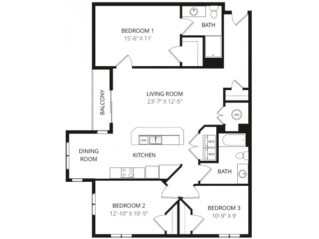 Floorplan - Bridges Apartment Homes