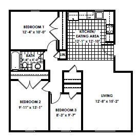 3BR/1BA - Clayton Court Apartments