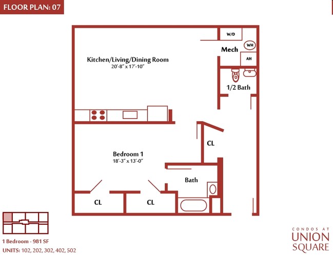 1BR/1.5BA - Condos At Union Square