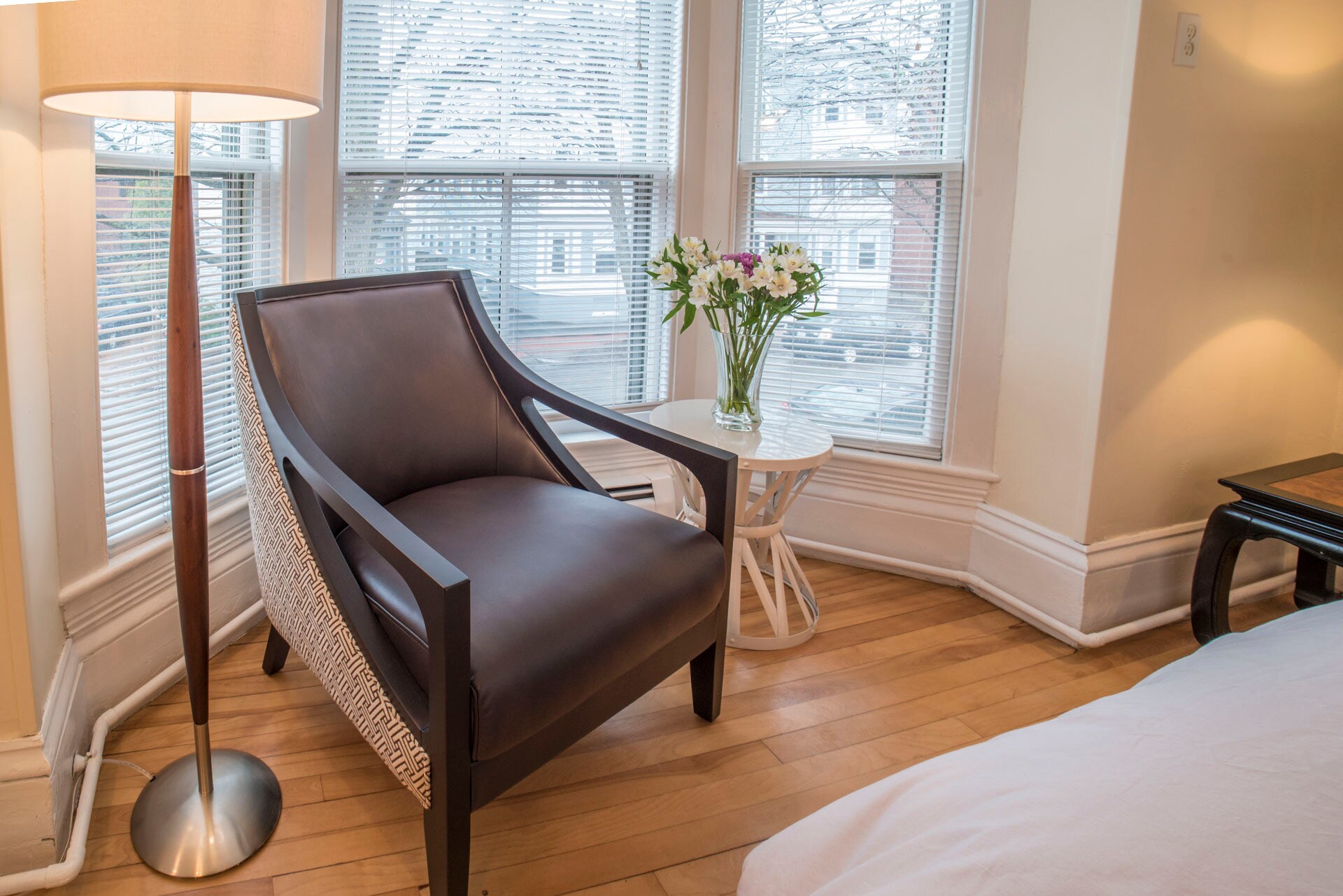 seating area in bay window - 142 Neal St