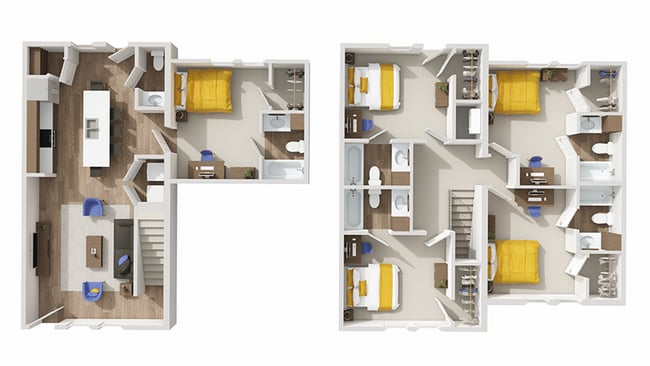 E1: 5BD | 5.5BA | 1872 SF - The Avenue at Orono Apartments