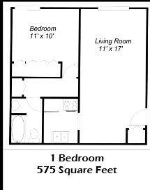 1BR/1BA - Valley View Apartments