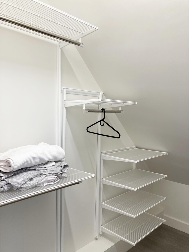 Walk-in closet, Elfa shelving - 399 Lowell Rd