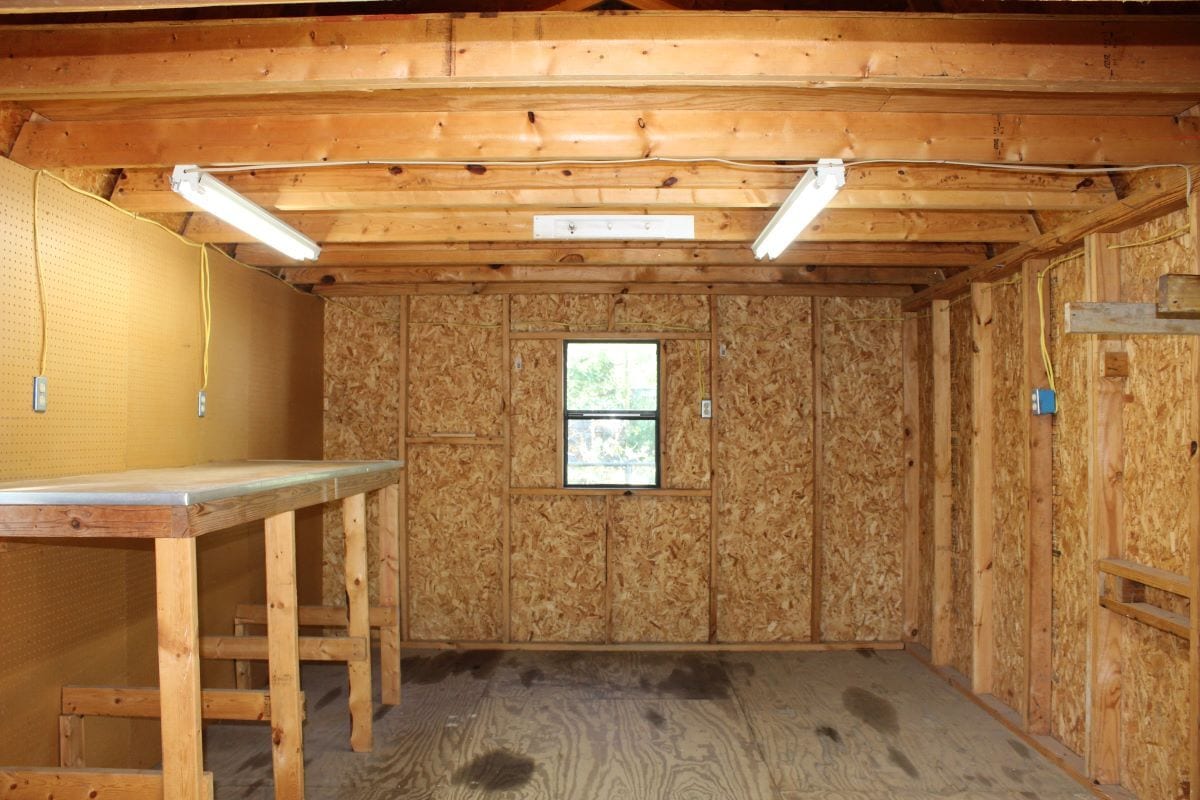Storage Building with electricity and a work bench - 1413 Center Dr