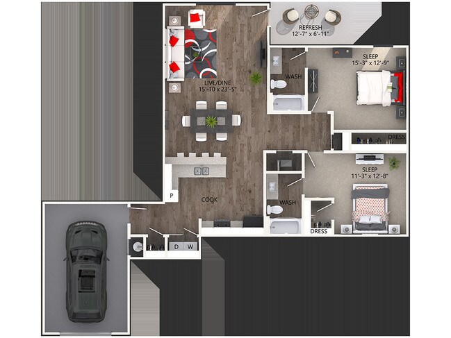 Floorplan - Reatta Ranch Apartments