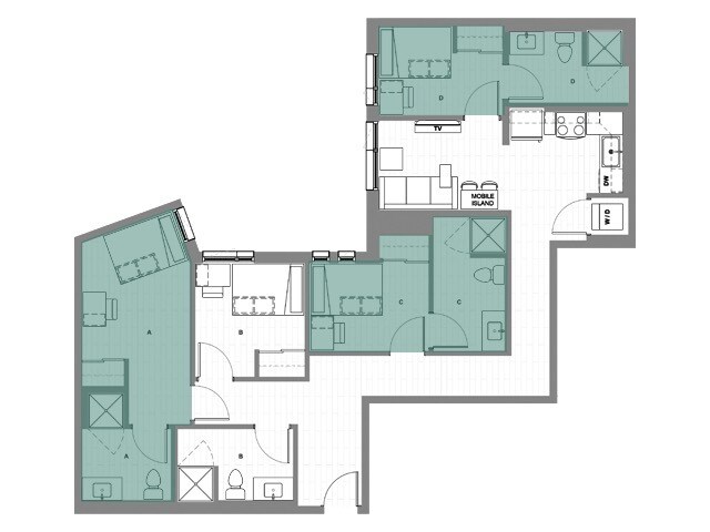 4x4 B Master - HERE Seattle Student Apartments