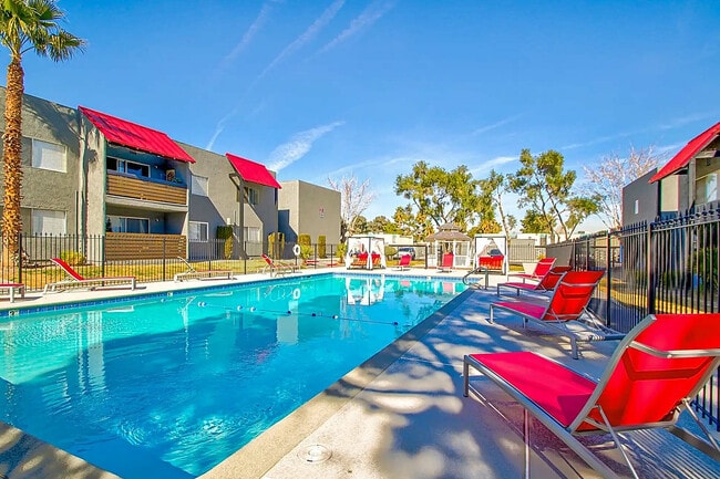 Relax and unwind at the stunning poolside of our contemporary apartments. - The MARQ at 1600