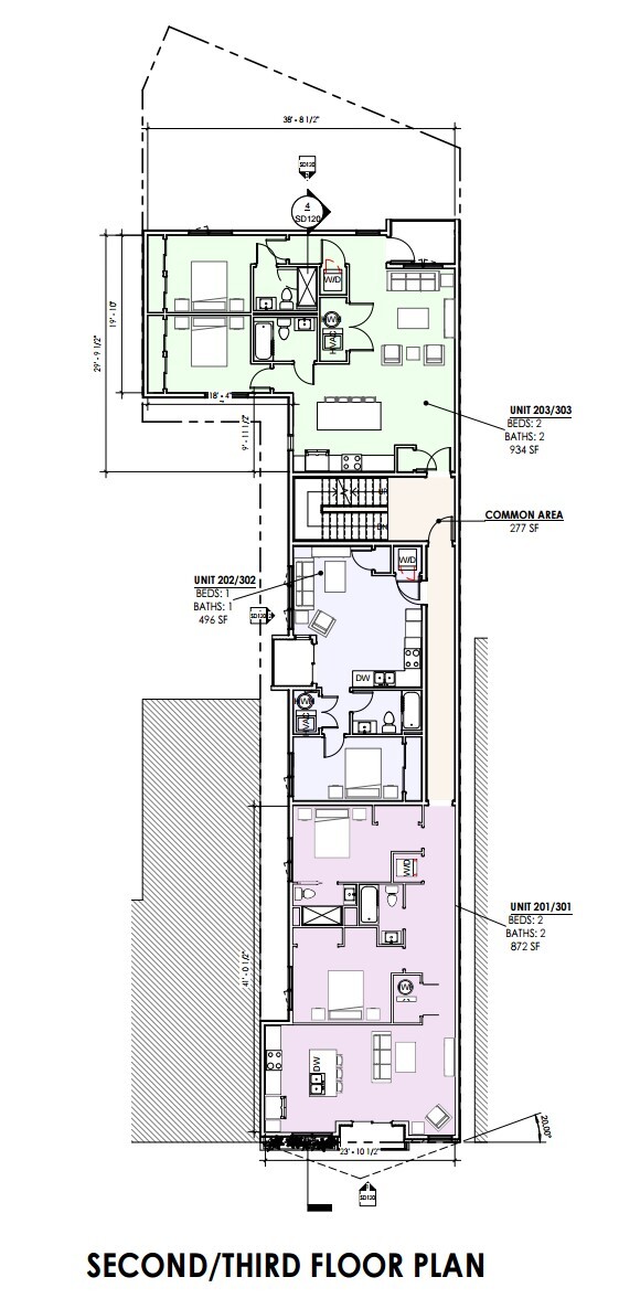 2nd & 3rd Floor Plans - Ridge Park Flats