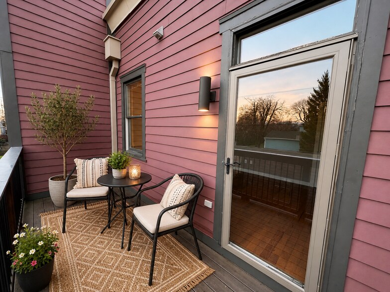 Balcony at dusk - 2507 N Delaware St
