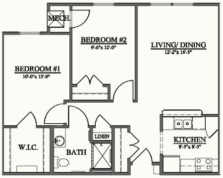 2BR/1BA - Cranbrook Terrace - Senior Community