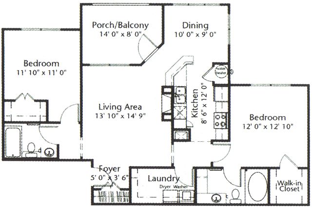 2 Bedroom / 2 Bath / 1125 Sq.Ft. - Brookberry Park Apartments