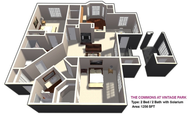 2 BED / 2 BATH with Solarium - The Commons at Vintage Park