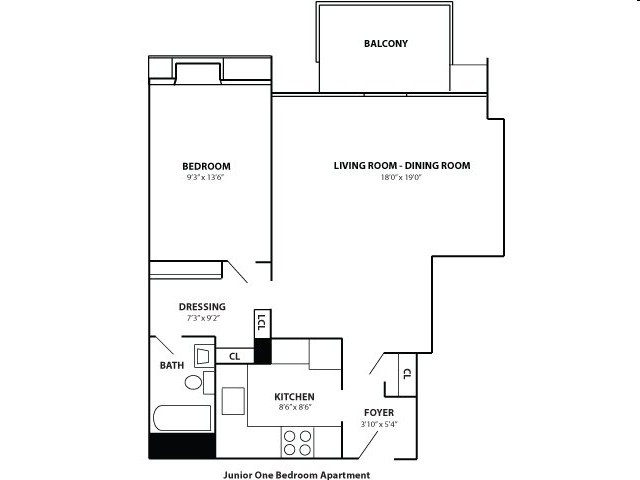 1BR/1BA - Capitol Park Tower