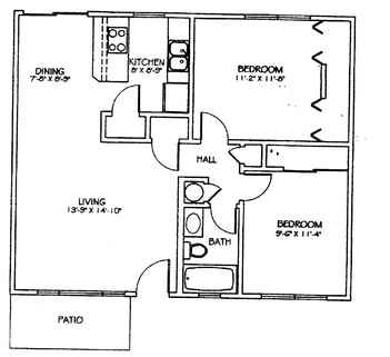 2BR/1BA - Wellington Square