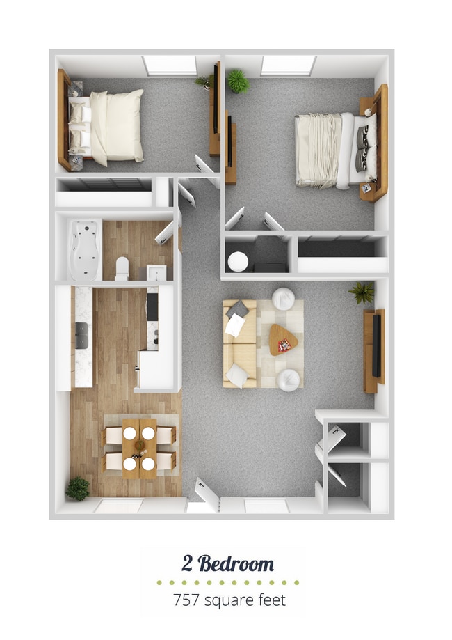 Landmark - Floor Plan 2x1 - Landmark Apartments