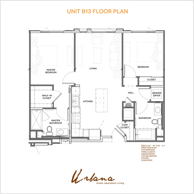 B13 Floorplan - Urbana Chula Vista Luxury Apartments