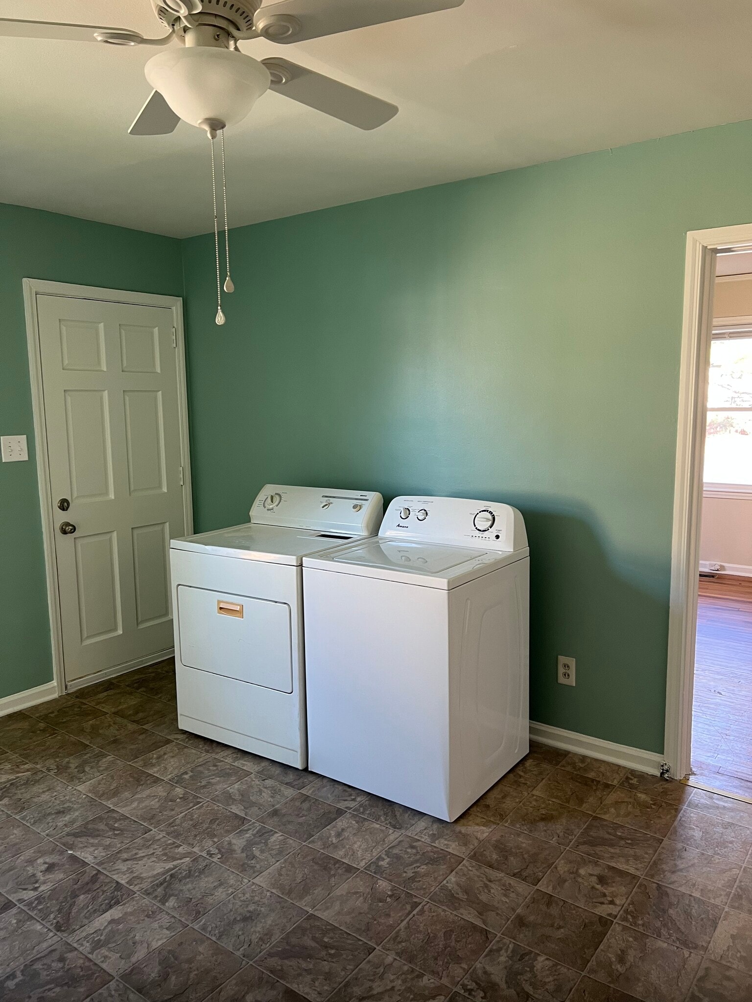 Washer and Dryer next to Kitchen Door - 602 Warren St