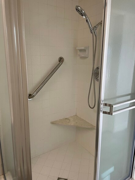 Master Bath Separate Shower with Seat and Grab Bar - 6052 Pat Ave
