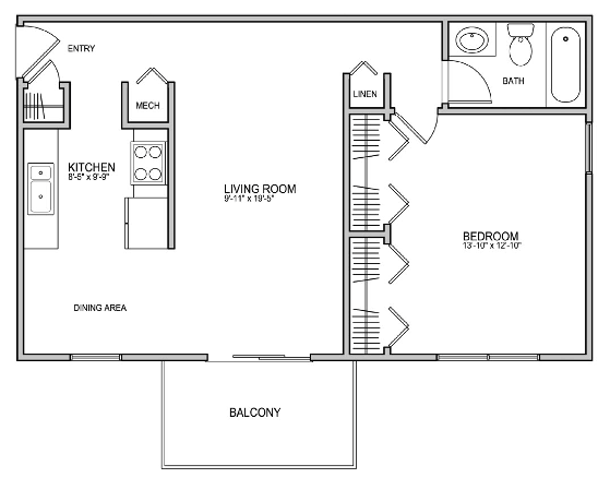 Floorplan - Mulberry Lane Apartments