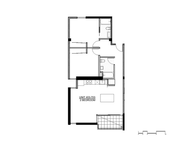 Two-Bedroom, Two-Bathroom 2D Floor Plan - The Fort