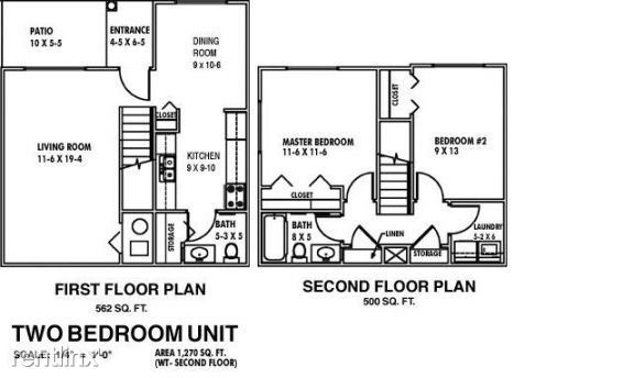 Two Bedroom Floor Plan - White Pines - Harrison