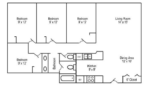 4 Bedroom Floor Plan - North Campus