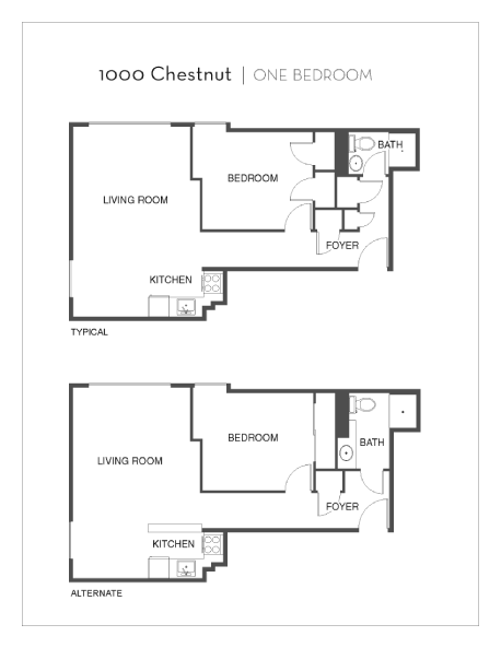 Floorplan - 1000 Chestnut Street Apartments