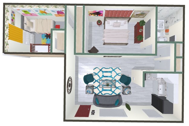 2BR, 1BA - 750SF Dollhouse View (Downstairs) - McClellan Court Apartments