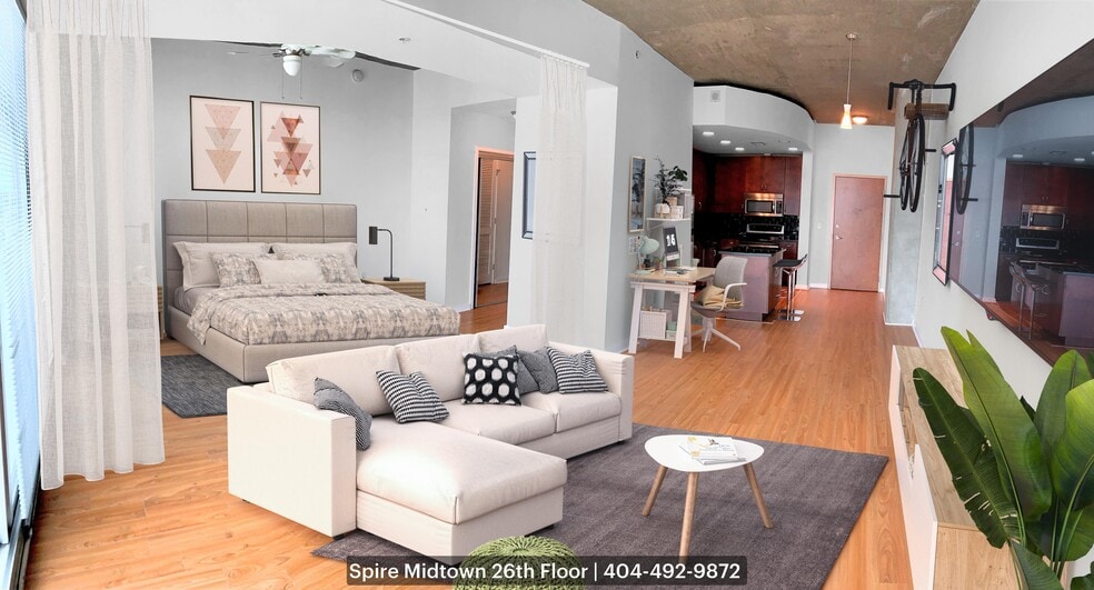 Wake up to an incredible view. Blinds and curtains for privacy or open for full view of the ci - 860 Peachtree St NE
