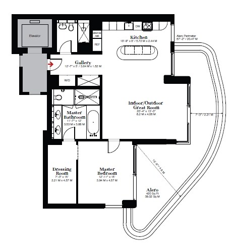1BR/2BA - Faena House