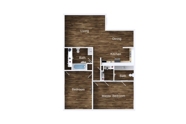 2 Bed 1.5 Bath - 2D copy.jpg - Casa Grande Apartments