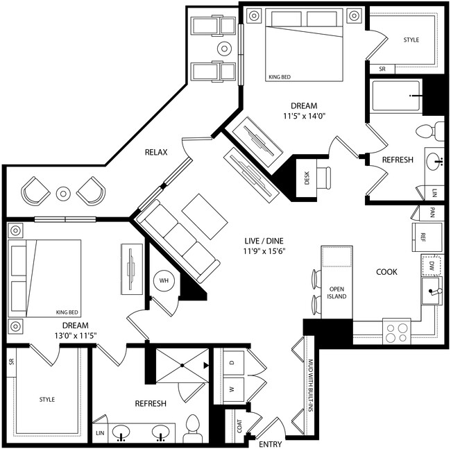 Floorplan - Rye Bunker Hill Apartments