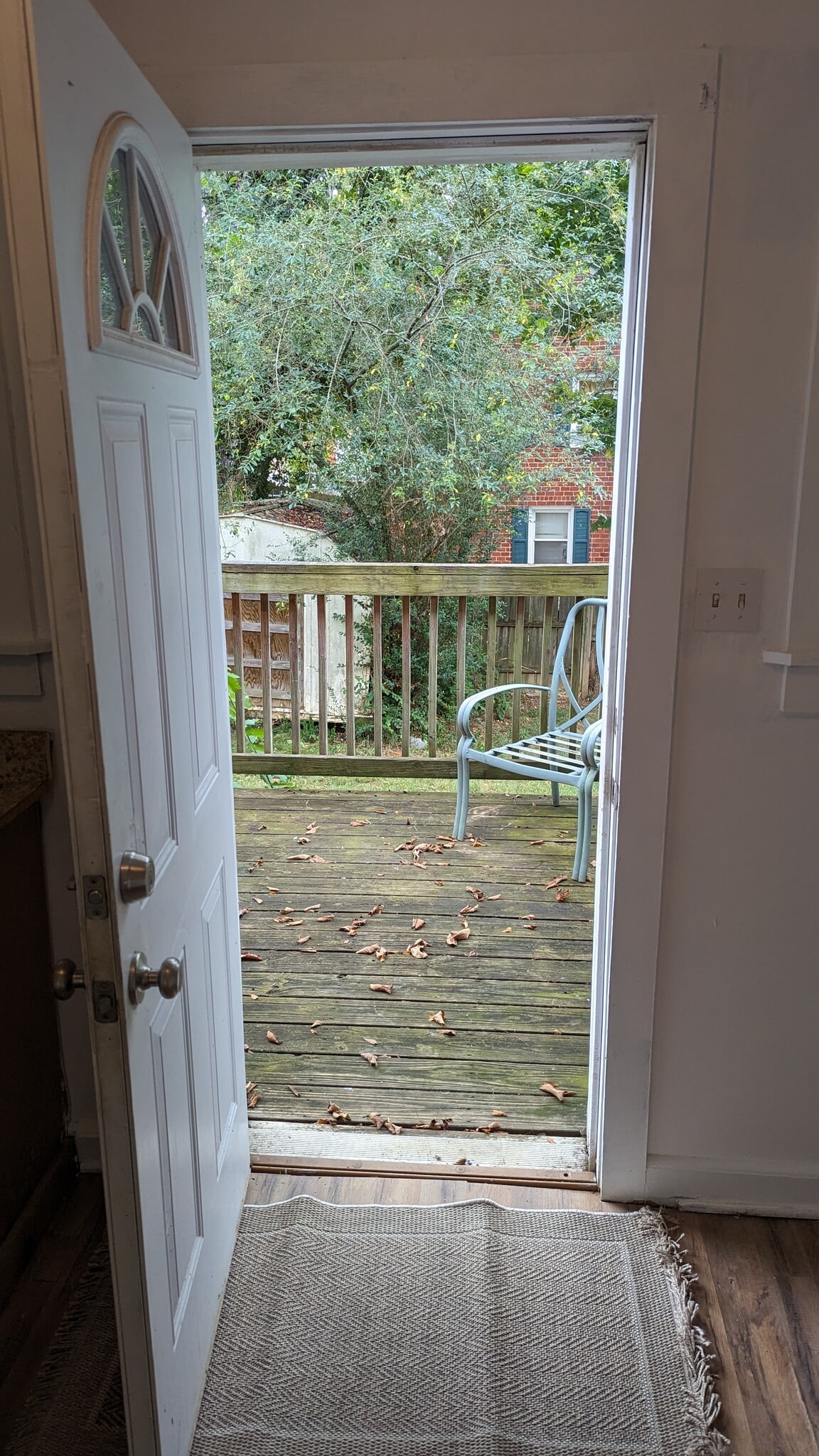 Back porch view from kitchen - 1208 Preston St