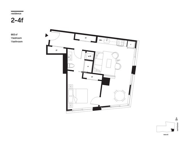 1 Bedroom 663 sq ft - Bridge