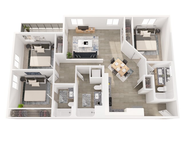 3A Floor Plan - 3D - 805 Riverfront