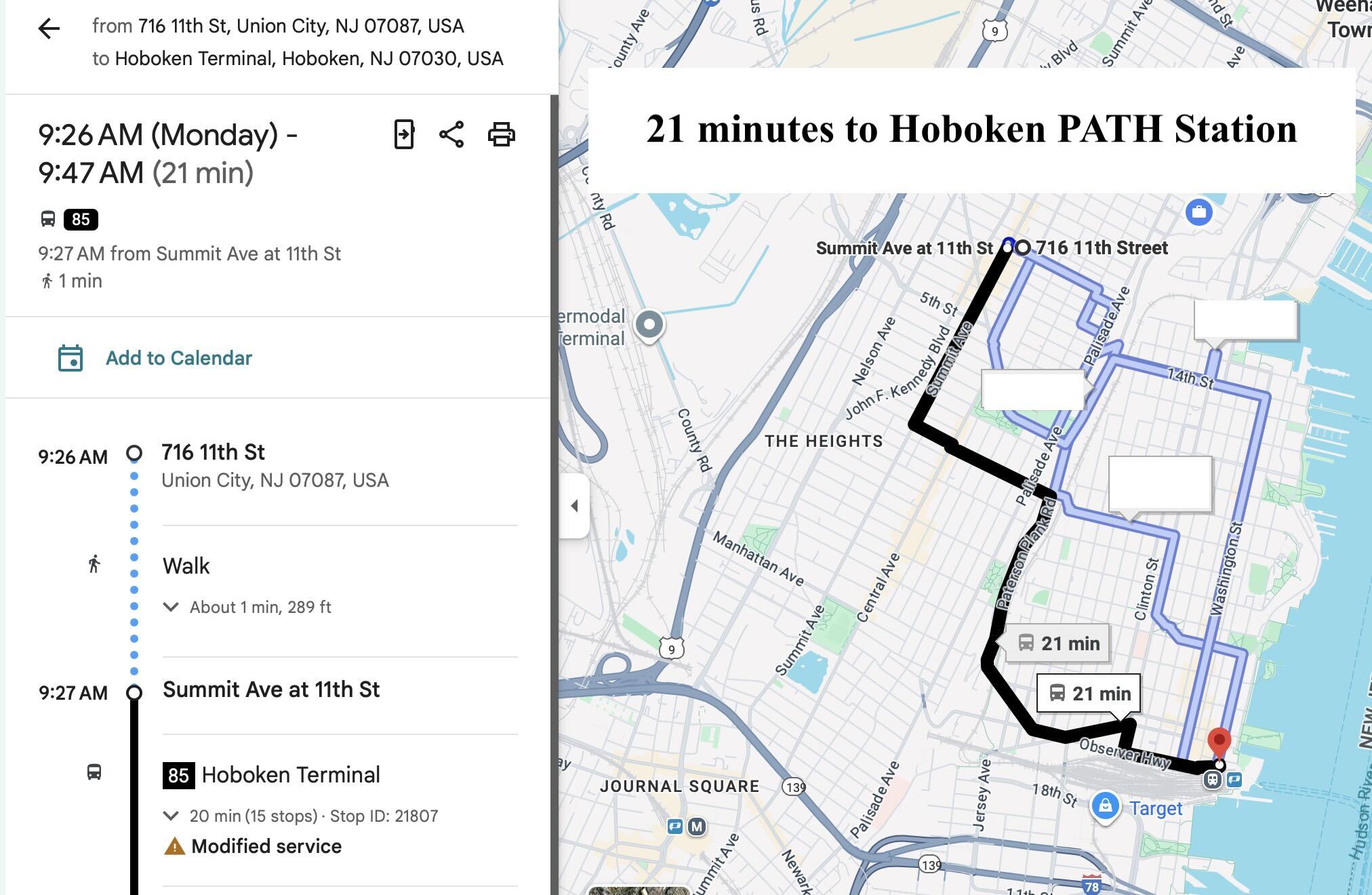 To Hoboken PATH - 716 11TH St