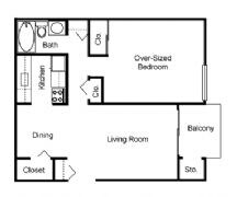 1BR/1BA - Oak Forest Apartments