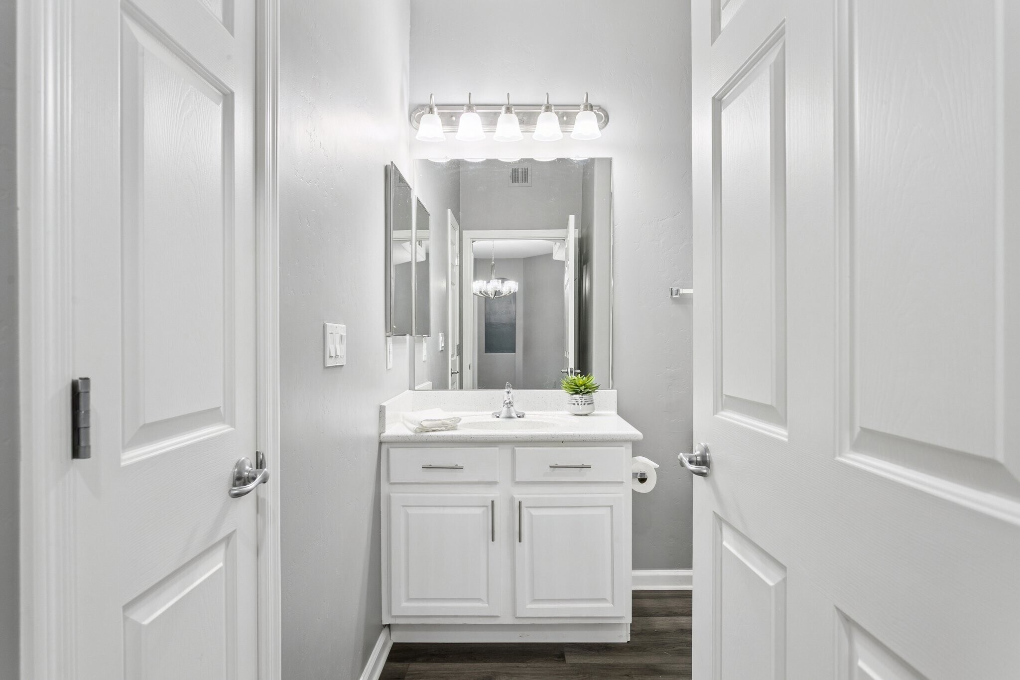 Hall bath just off the second bedroom has a step-in shower - 14000 N 94th St