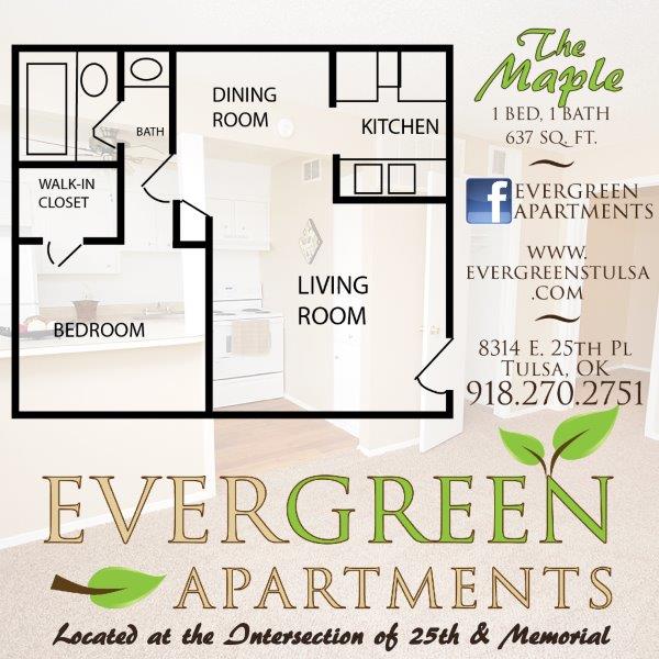 Maple Floor Plan - Evergreen Apartments