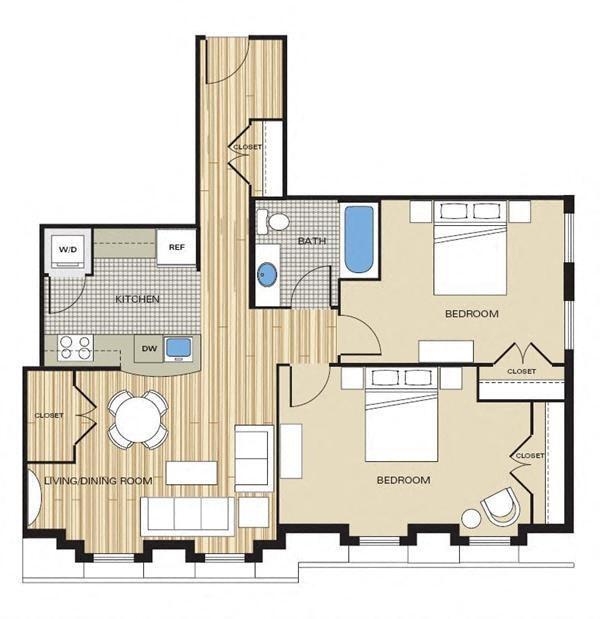 Floorplan - Clayborne Apartments