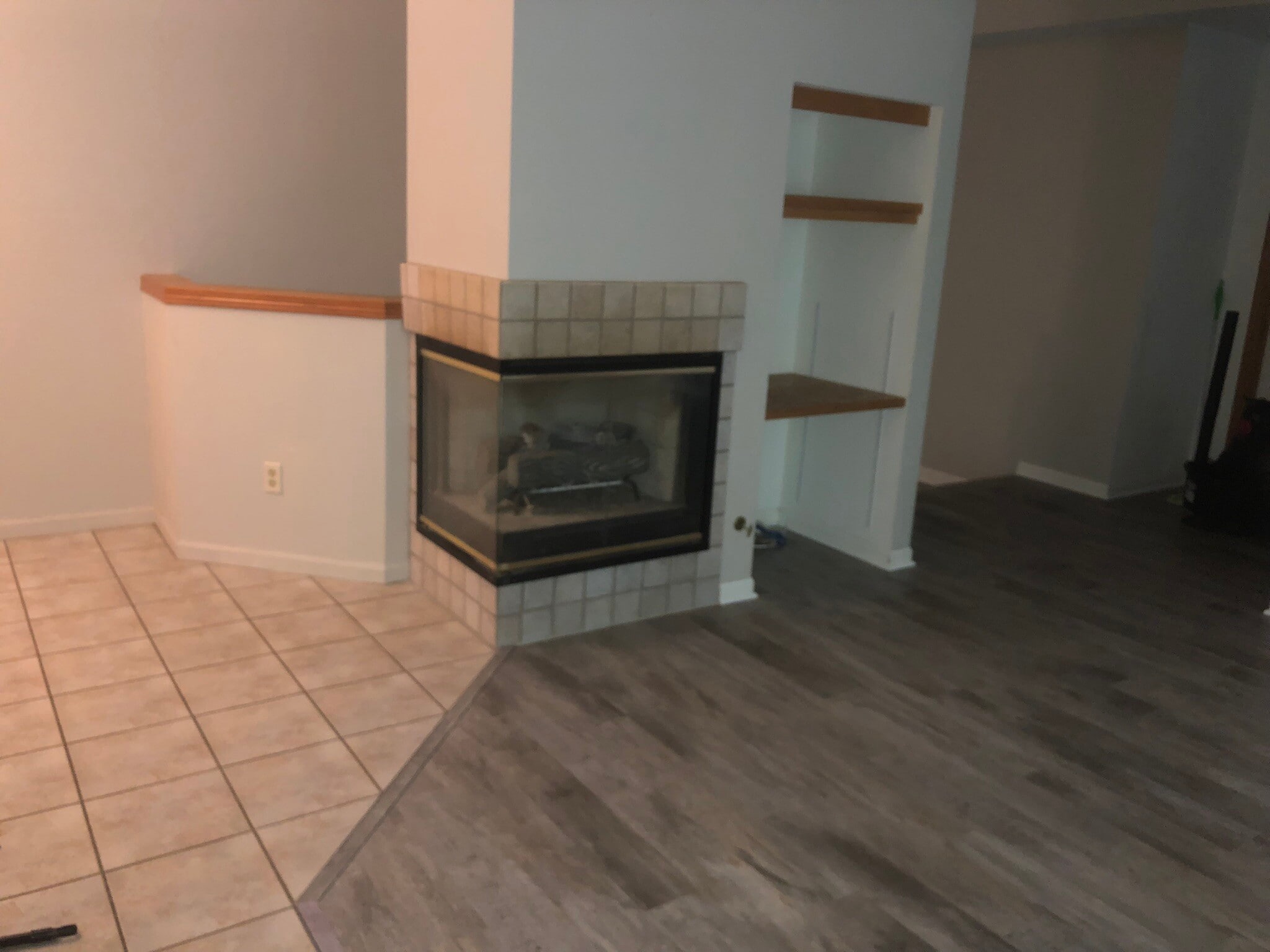 Gas fireplace main floor with built in storage - 6223 Cross Bend Ct