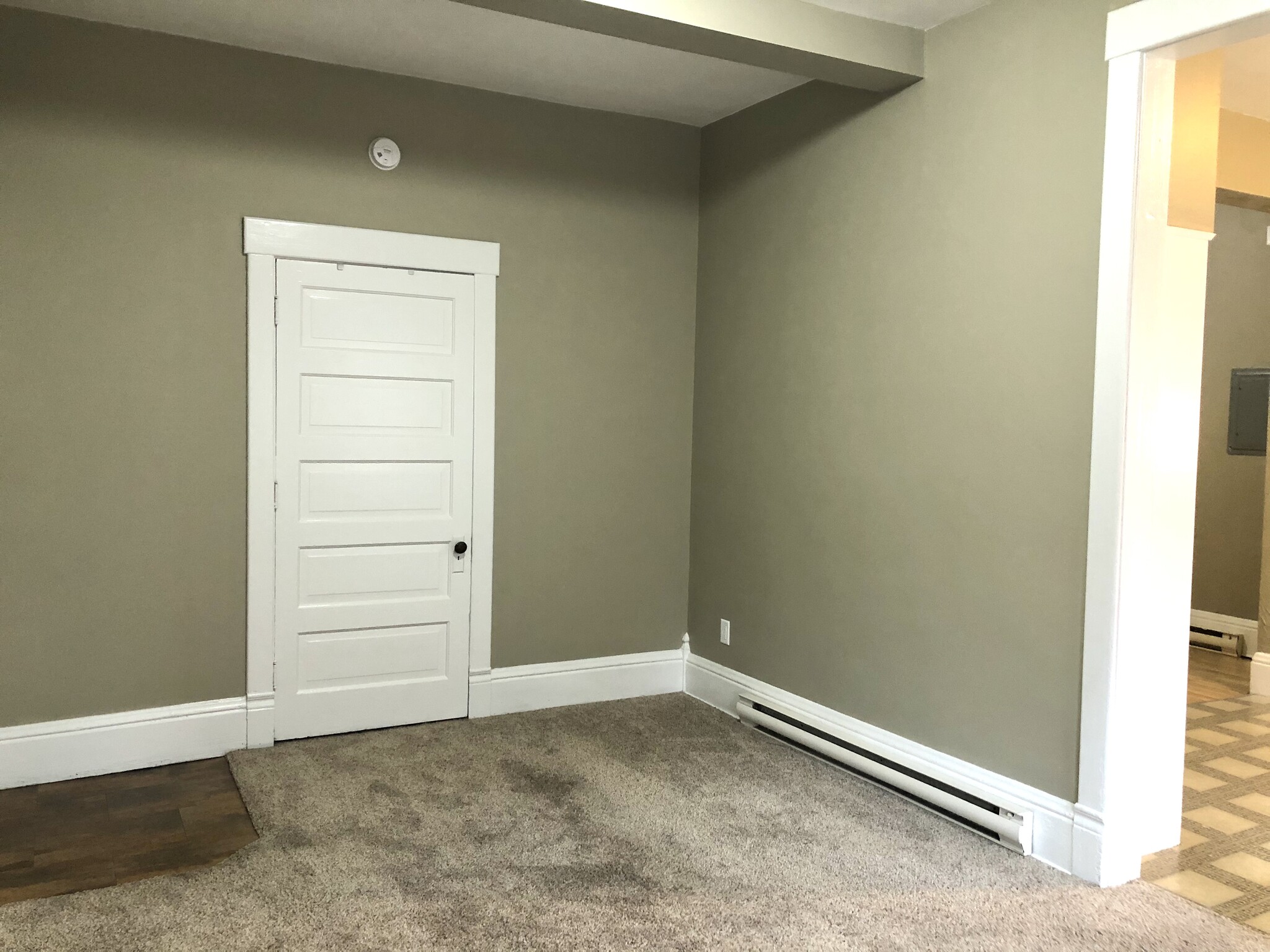 carpeted living area, with large coat closet - 108 King St