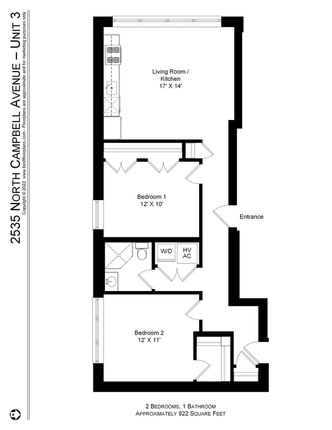 Floorplan - 2535-41 N. Campbell