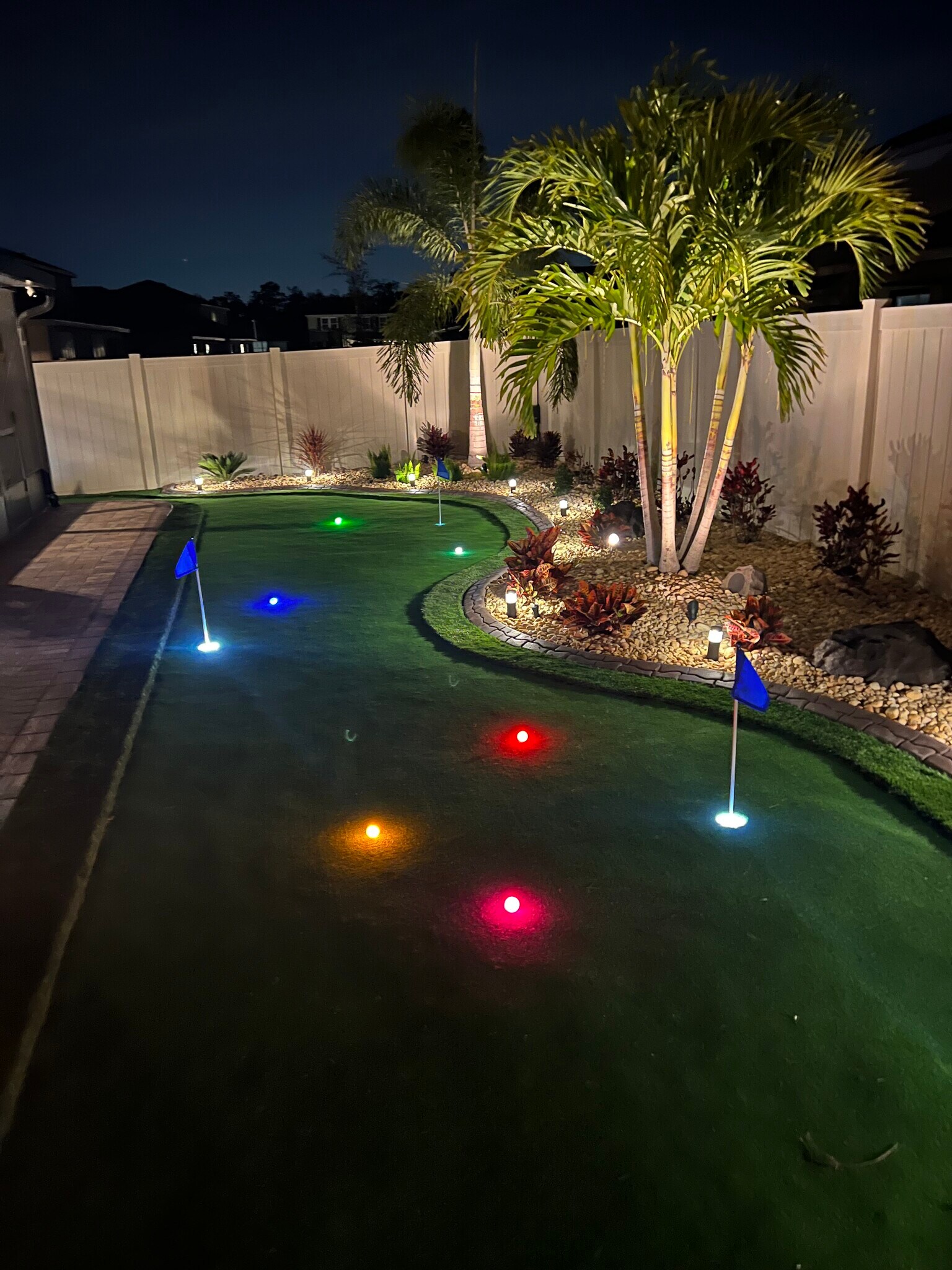 Back yard at night - 17014 Avon Dive Ln