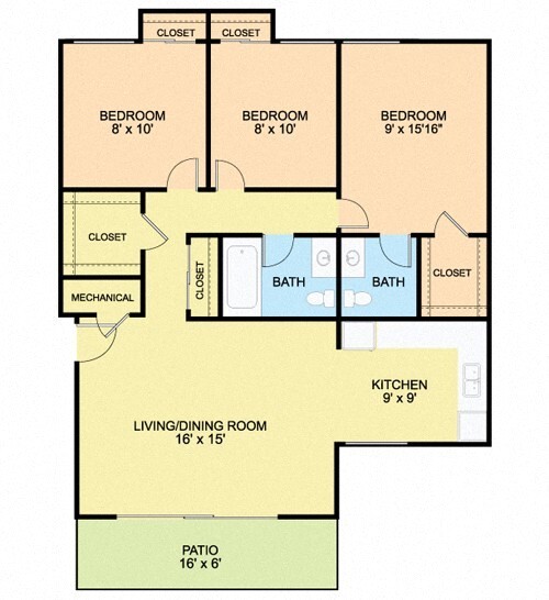 Floorplan - River Pointe Apartments