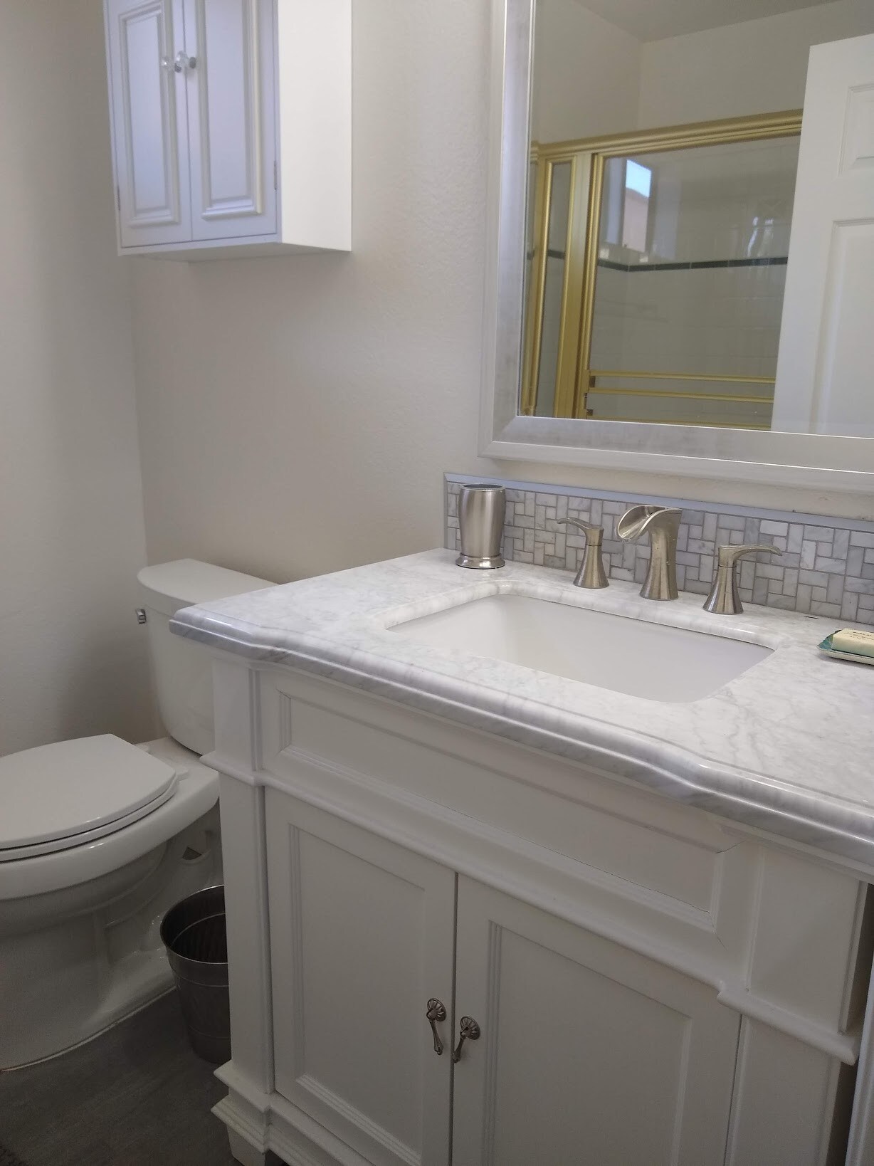 vanity with marble countertop - 14572 Dickens St