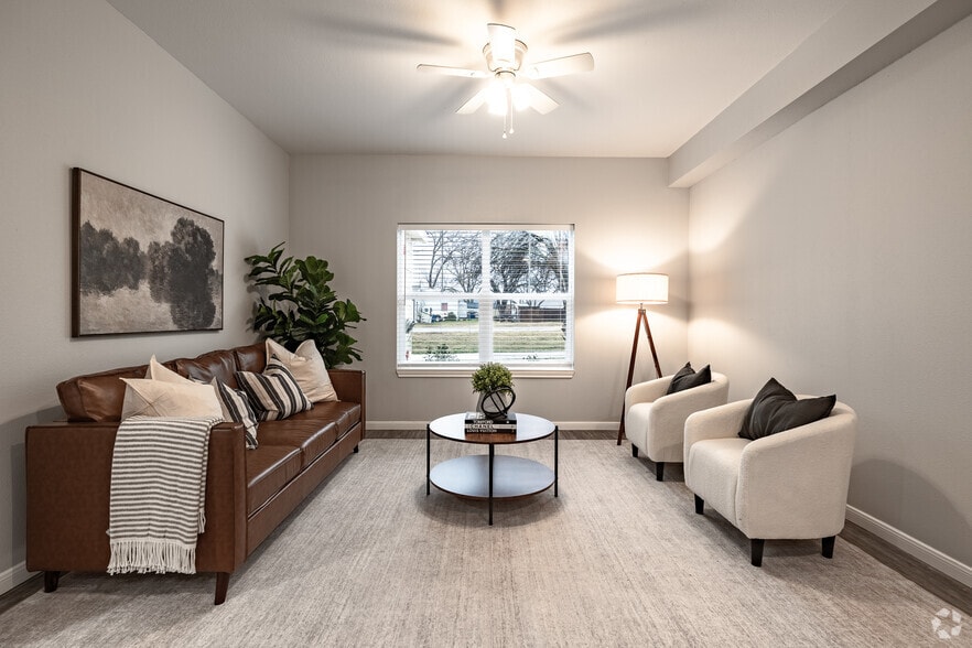 2BR, 1BA - 1,065SF - Living Room - The Canopy at Wylie