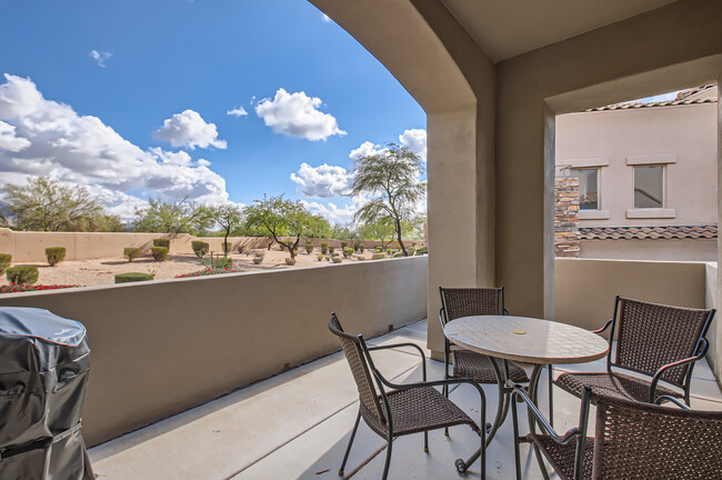 Patio off dining room; desert landscaping - 19475 N Grayhawk Dr